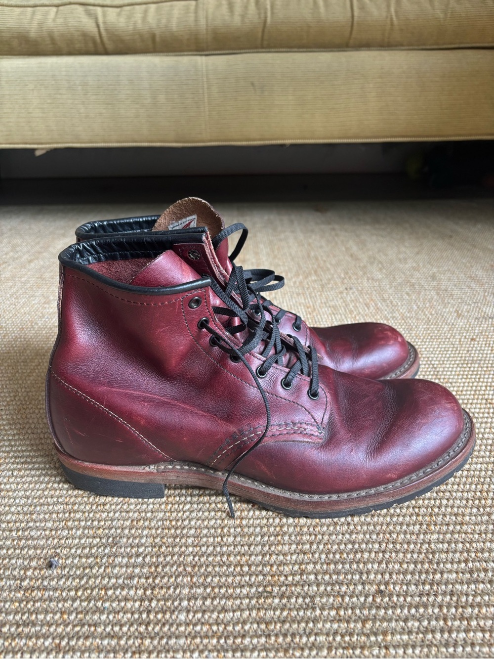 Red Wing Shoes Men's Oxblood Leather Lace-Up Boots